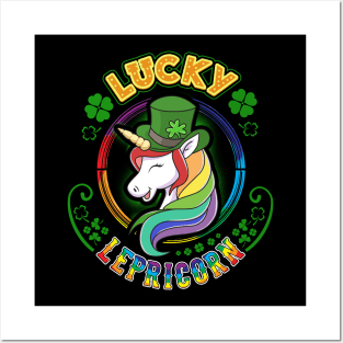 Lucky Lepricorn St. Patrick Kids Shirt Posters and Art